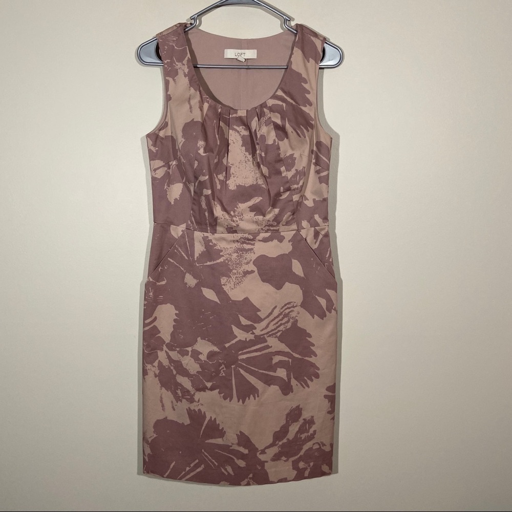 Loft Abstract Print Dress With Pockets
